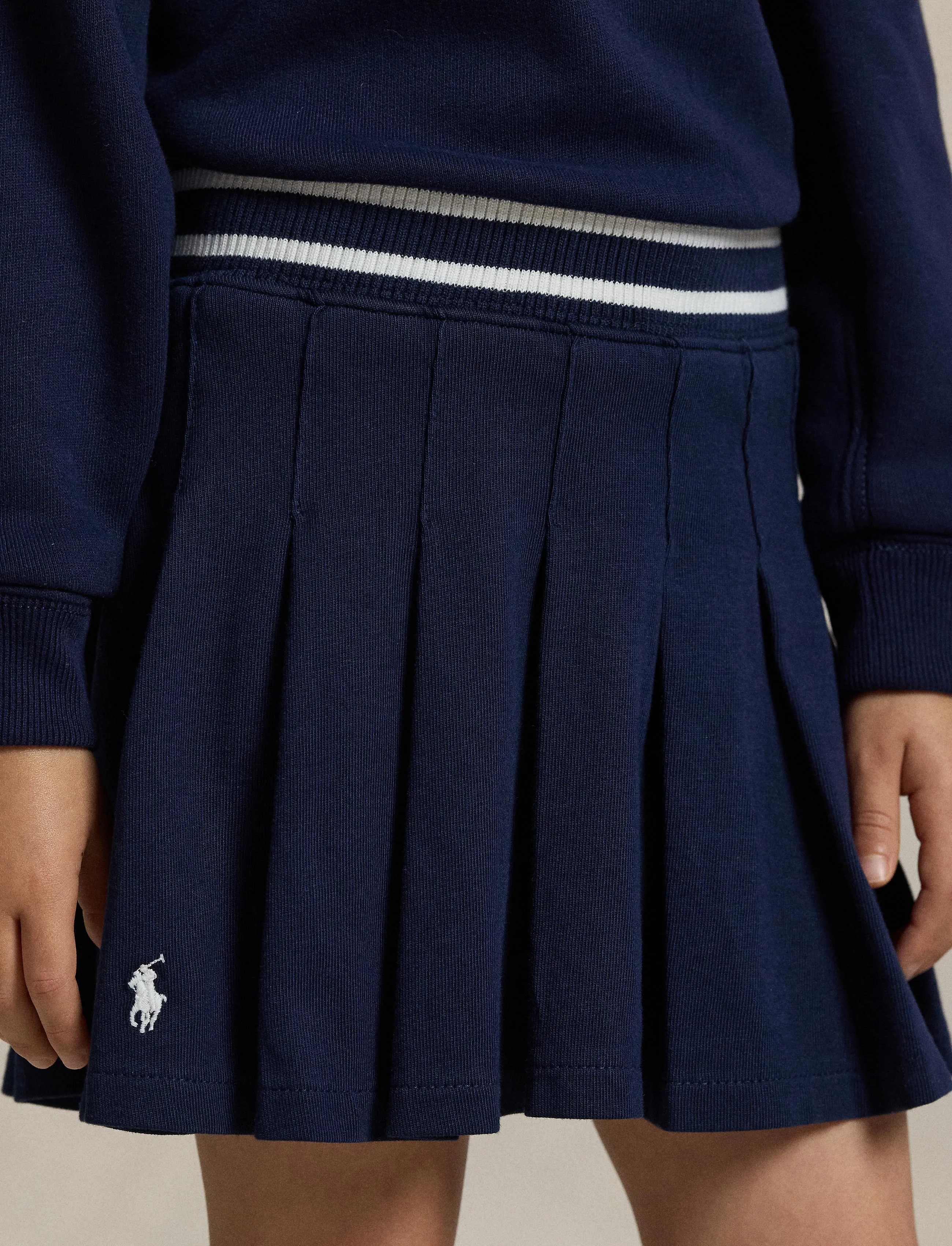 Ralph Lauren Kids - Pleated Cotton Jersey Skort - skorts - refined navy - 3