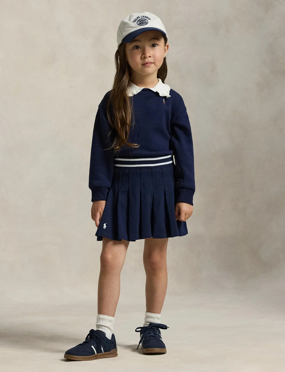 Ralph Lauren Kids - Pleated Cotton Jersey Skort - Šortai - refined navy - 4