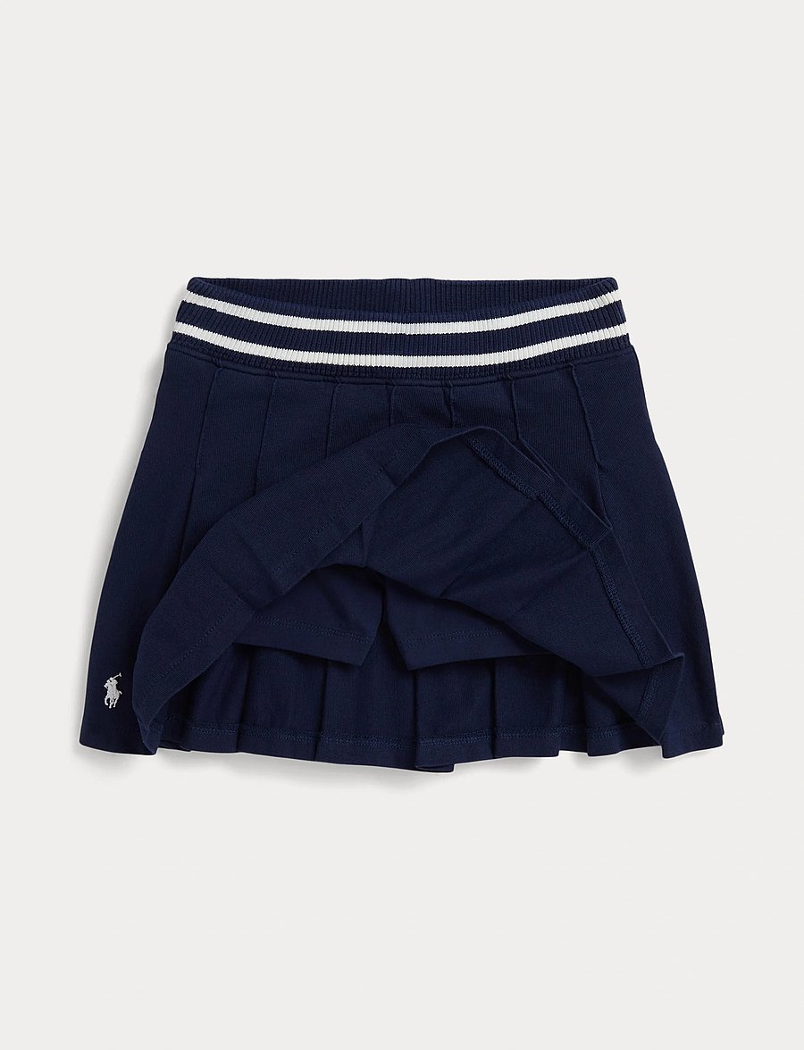 Ralph Lauren Kids - Pleated Cotton Jersey Skort - skorts - refined navy - 5
