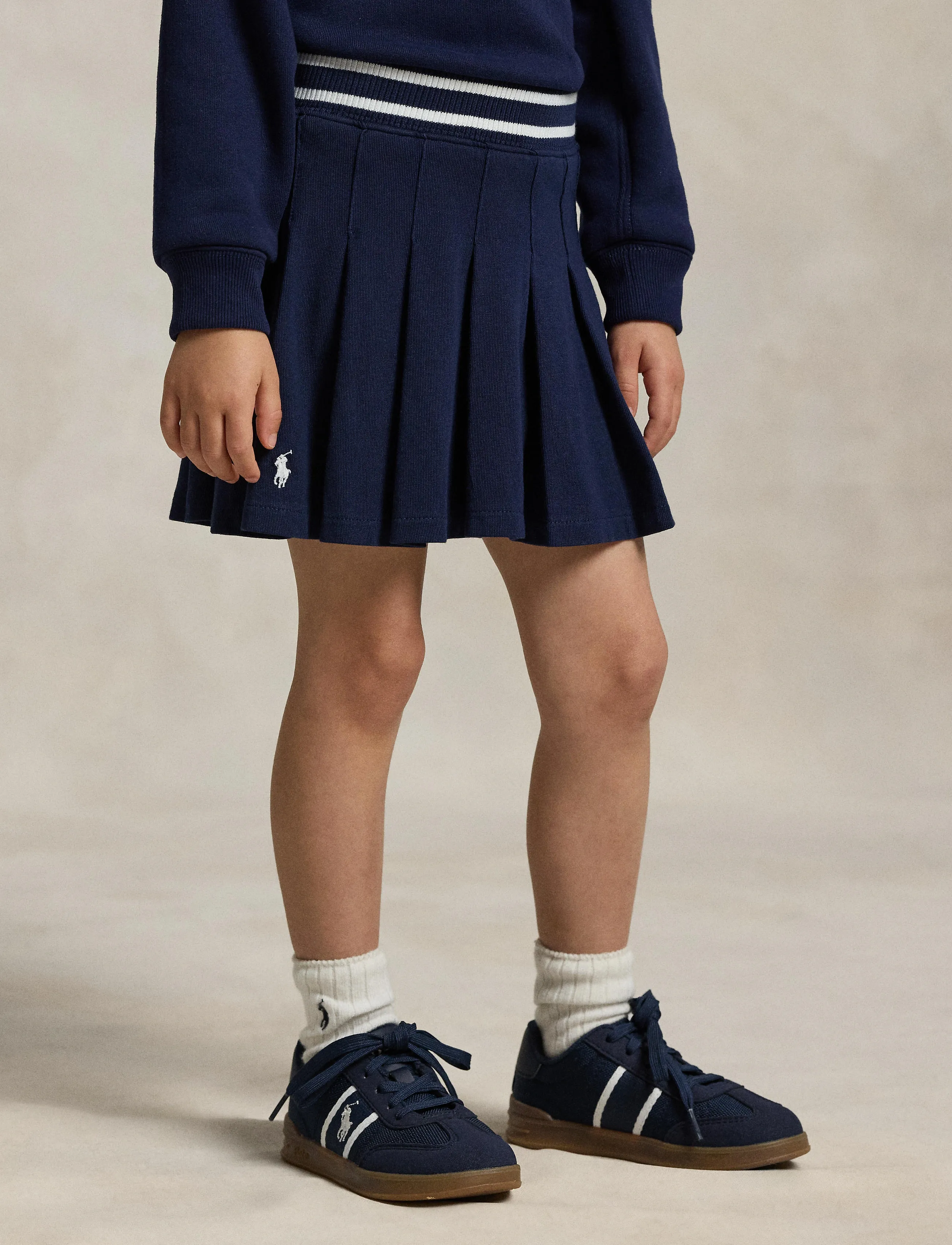 Ralph Lauren Kids Pleated Cotton Jersey Skort - Klänningar & Kjolar - REFINED NAVY / navy