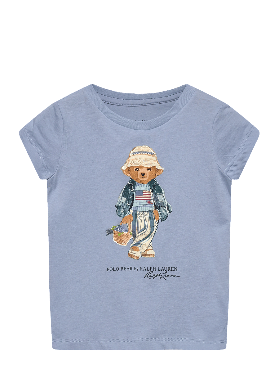 Ralph Lauren Kids - Polo Bear Cotton Jersey Tee - kurzärmelige - estate blue - 0
