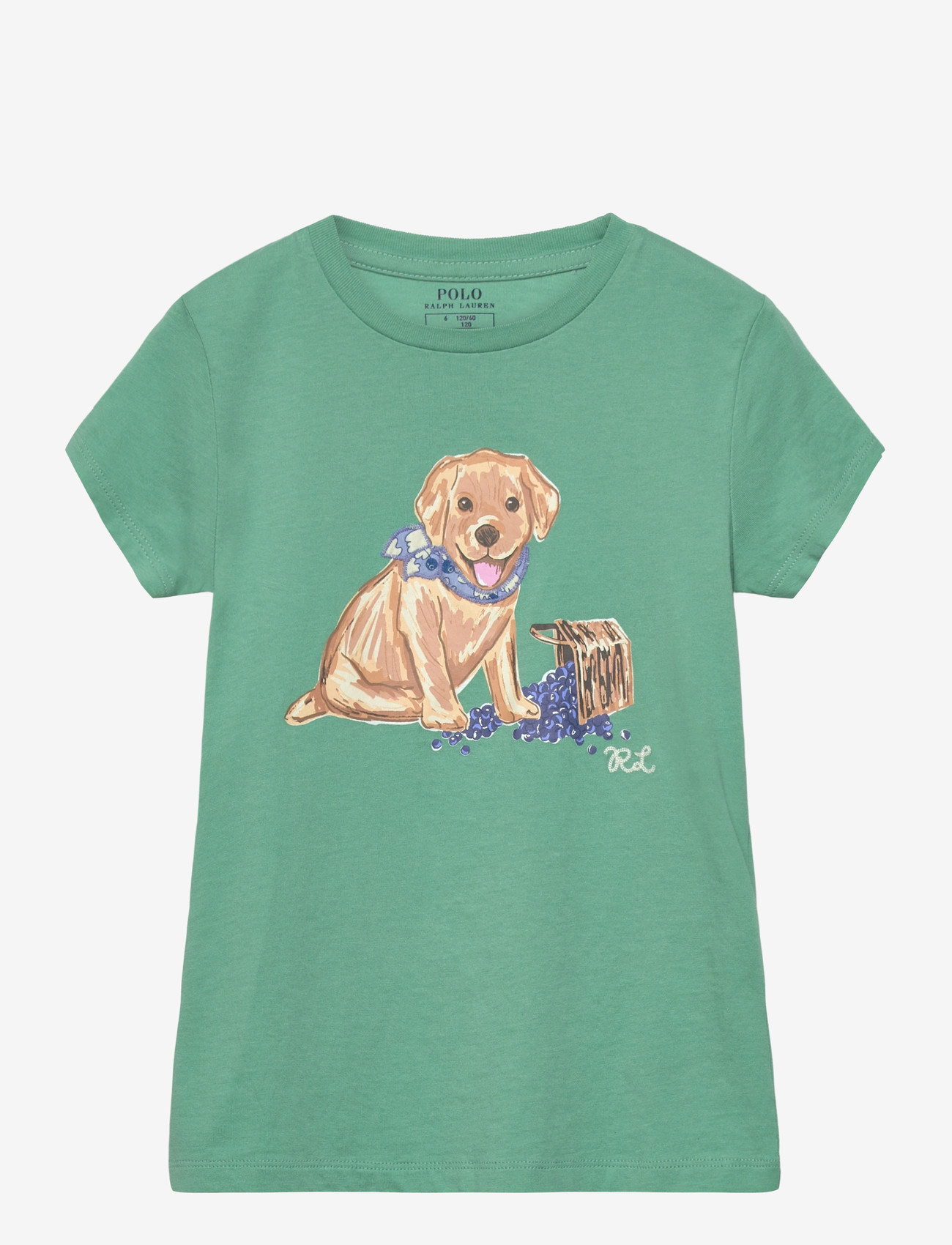Ralph Lauren Kids - Dog-Print Cotton Jersey Tee - kurzärmelige - celadon - 0