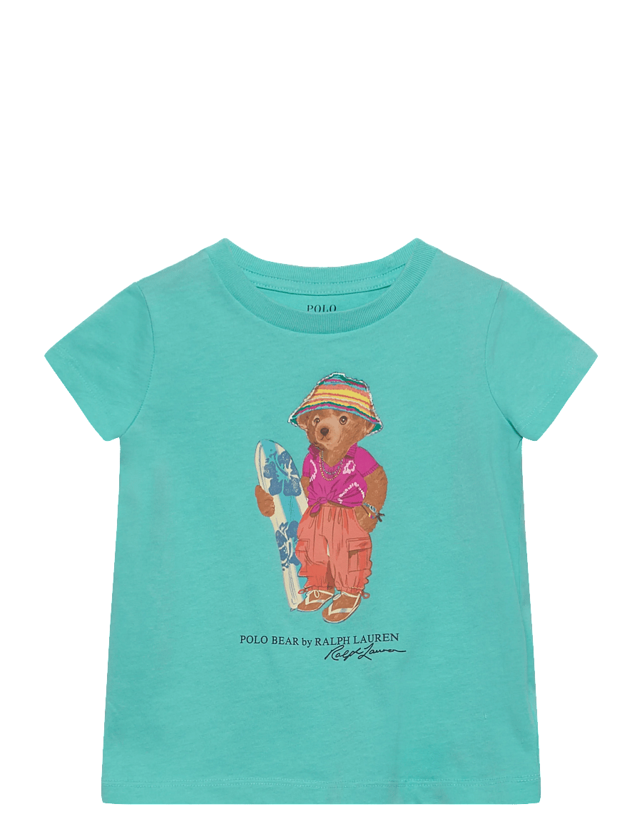 Ralph Lauren Kids - Polo Bear Cotton Jersey Tee - short-sleeved t-shirts - parakeet - 0