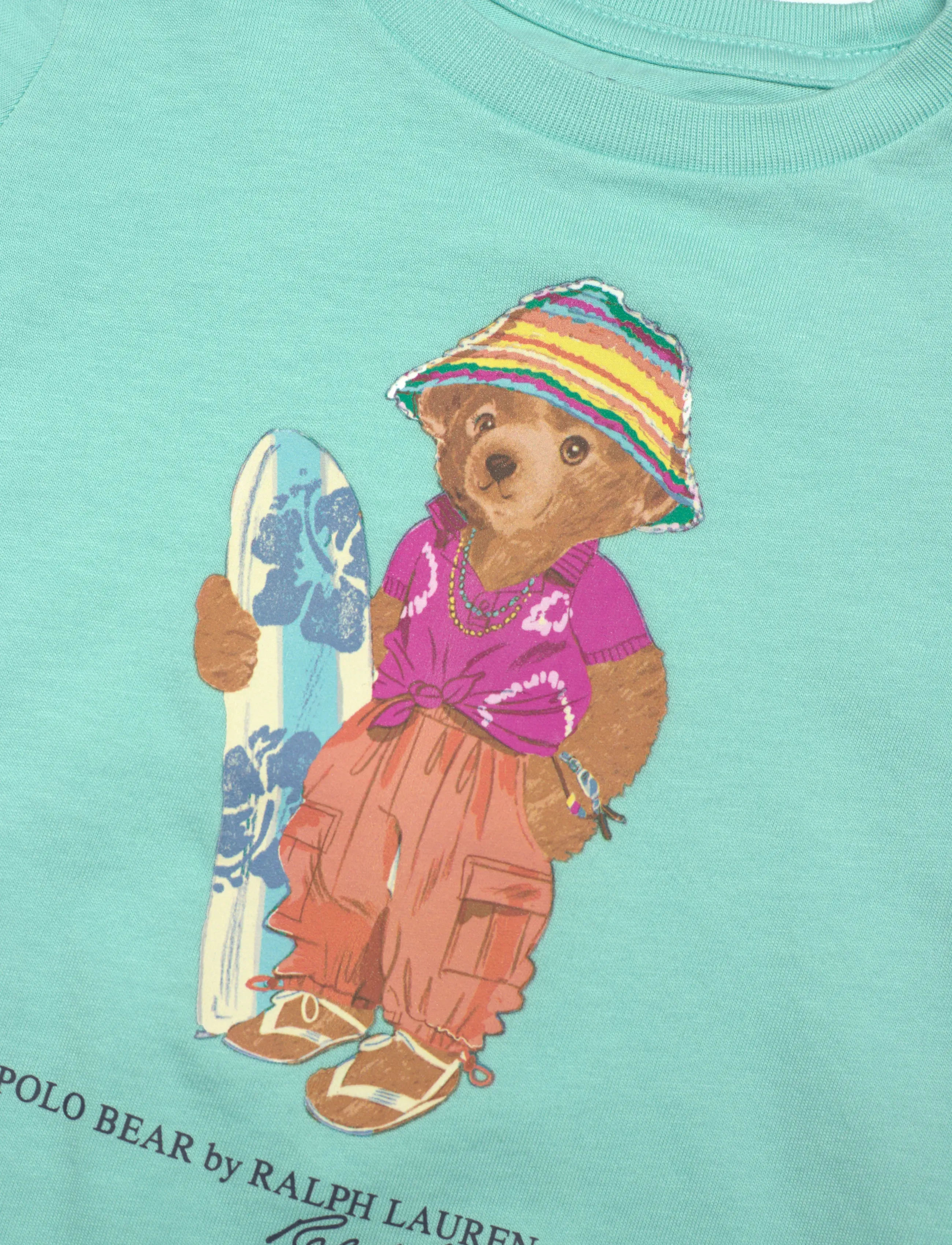 Ralph Lauren Kids - Polo Bear Cotton Jersey Tee - kortærmede t-shirts - parakeet - 2