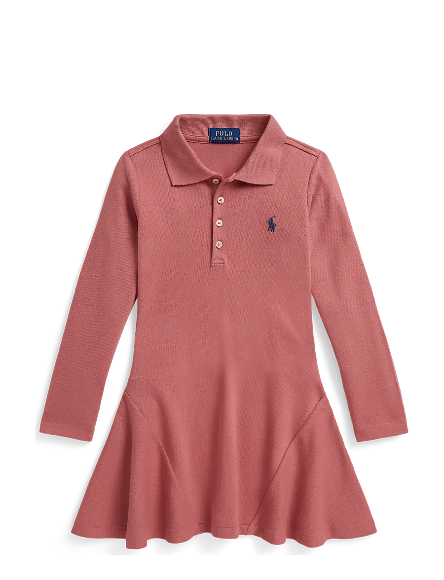 Ralph Lauren Kids - Stretch Mesh Polo Dress - langärmelige freizeitkleider - canvas pink - 1