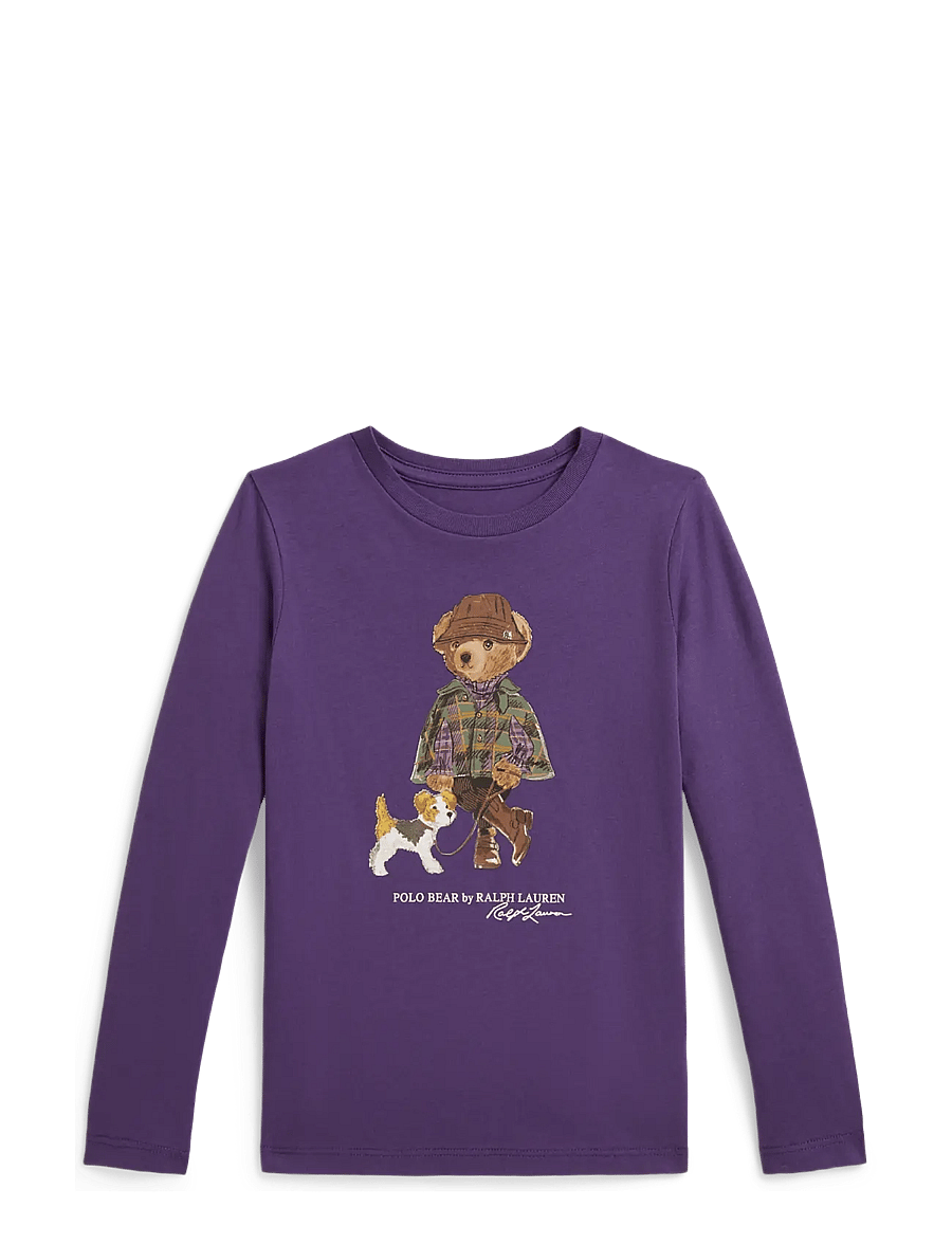 Ralph Lauren Kids - Polo Bear Cotton Long-Sleeve Tee - langärmelig - valley purple - 0