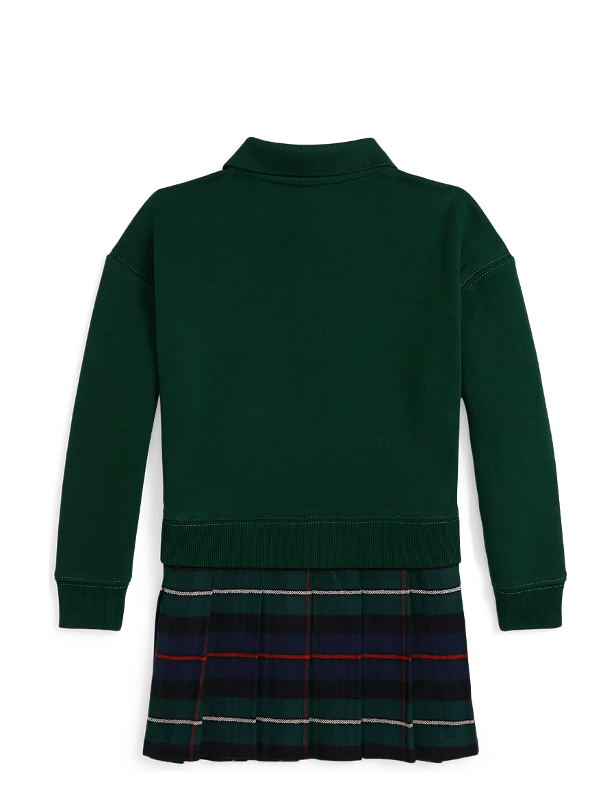 Ralph Lauren Kids - Polo Bear Pleated-Skirt Fleece Dress - moss agate - 2