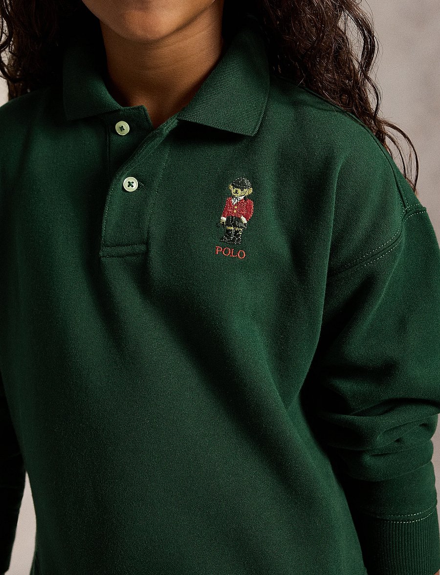 Ralph Lauren Kids - Polo Bear Pleated-Skirt Fleece Dress - moss agate - 3