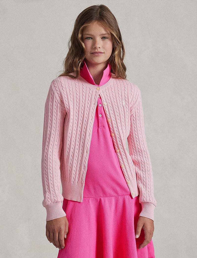Ralph Lauren Kids - Mini-Cable Cotton Cardigan - cardigans - hint of pink - 4