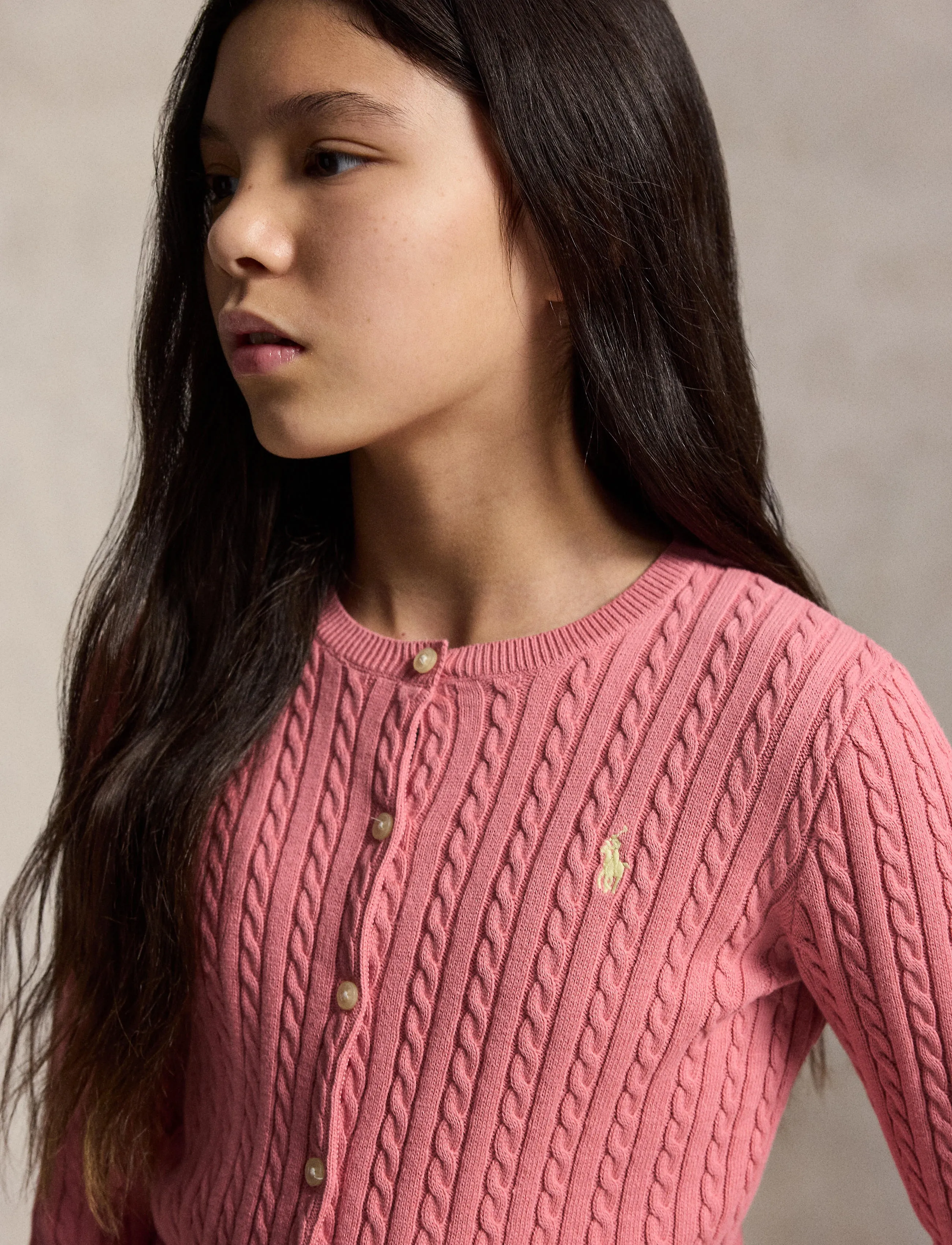 Ralph Lauren Kids - COTTON-TP-SWT - cardigans - desert rose - 4
