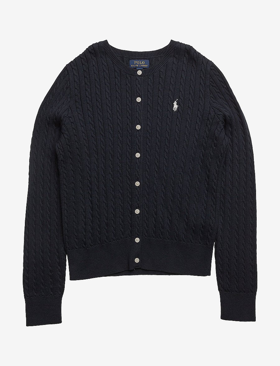 Ralph Lauren Kids - Mini-Cable Cotton Cardigan - koftor - hunter navy - 0