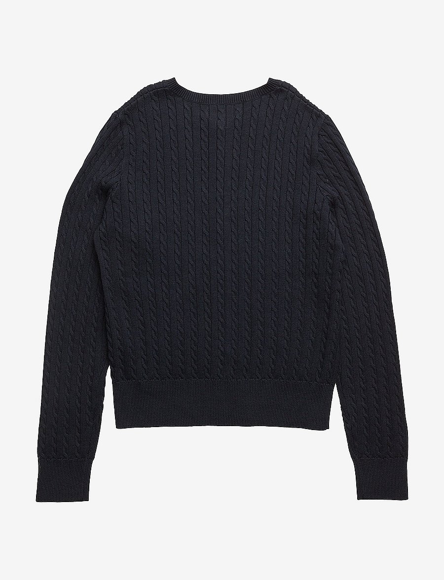 Ralph Lauren Kids - Mini-Cable Cotton Cardigan - koftor - hunter navy - 1