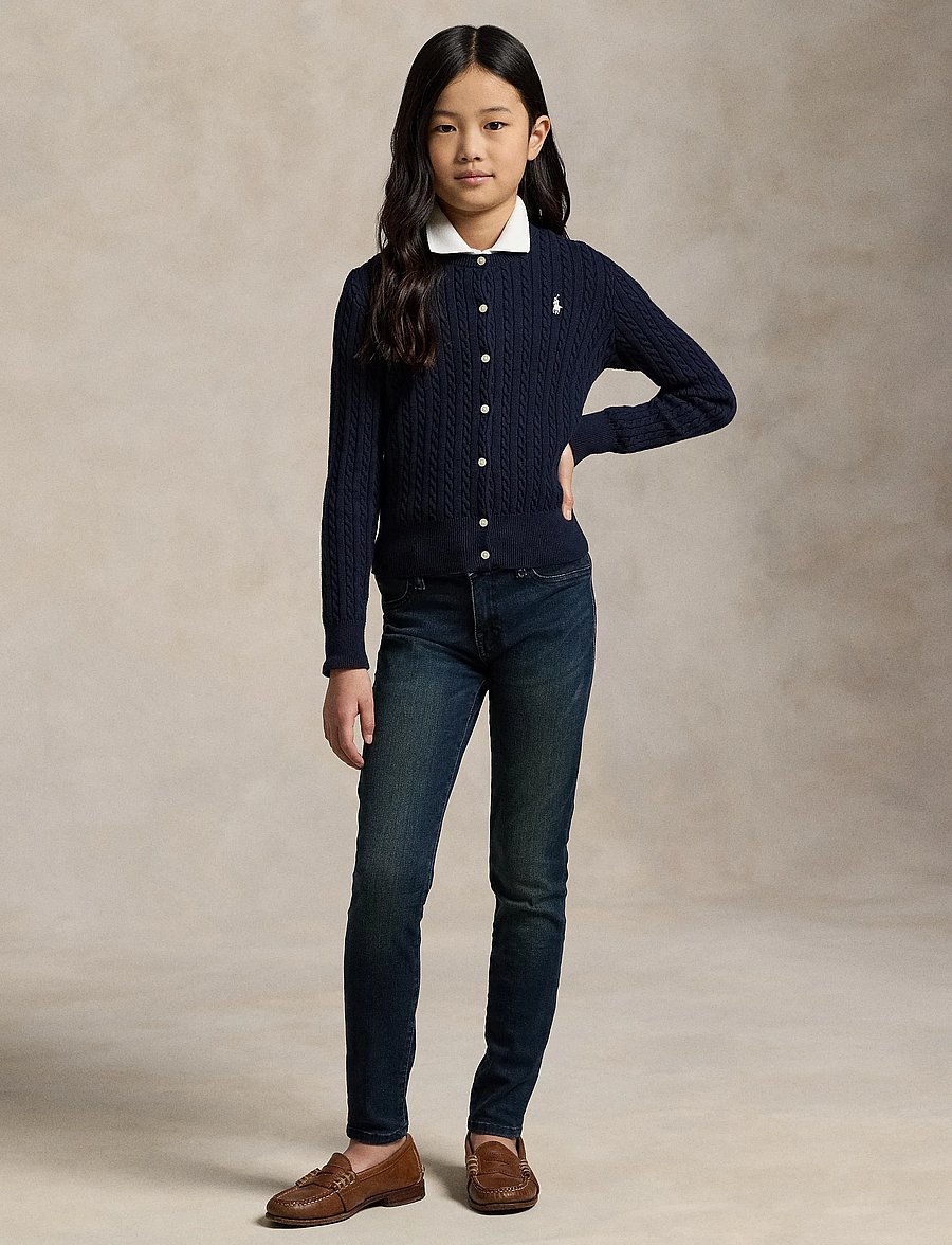 Ralph Lauren Kids - Mini-Cable Cotton Cardigan - koftor - hunter navy - 5