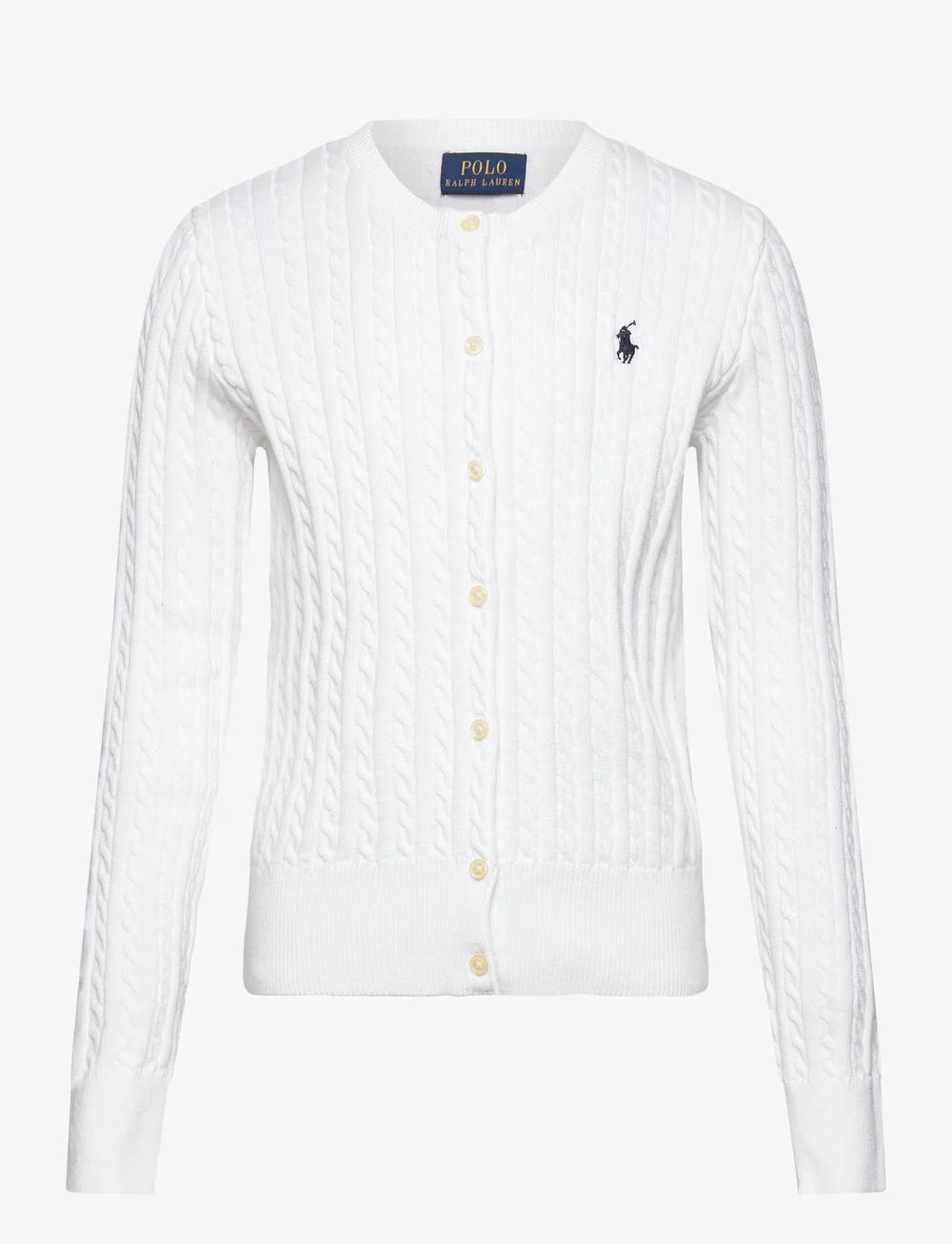 Ralph Lauren Kids - Mini-Cable Cotton Cardigan - cardigans - optic white w/ na - 1