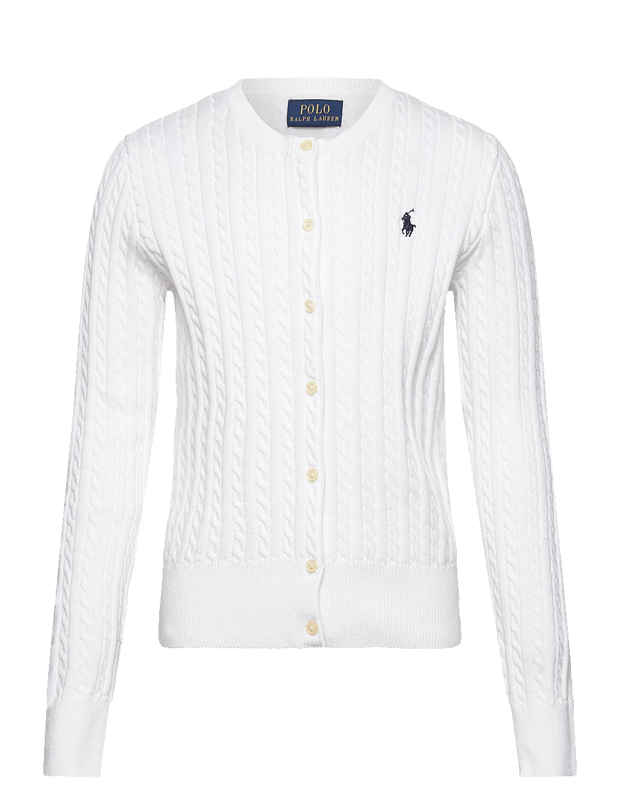 Ralph Lauren Kids - Mini-Cable Cotton Cardigan - koftor - optic white w/ na - 1