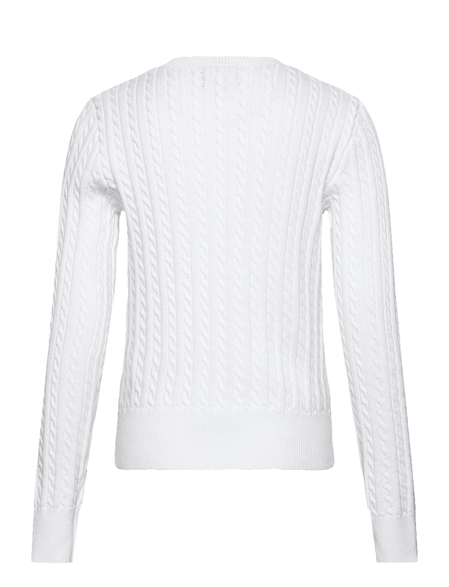 Ralph Lauren Kids - Mini-Cable Cotton Cardigan - koftor - optic white w/ na - 2
