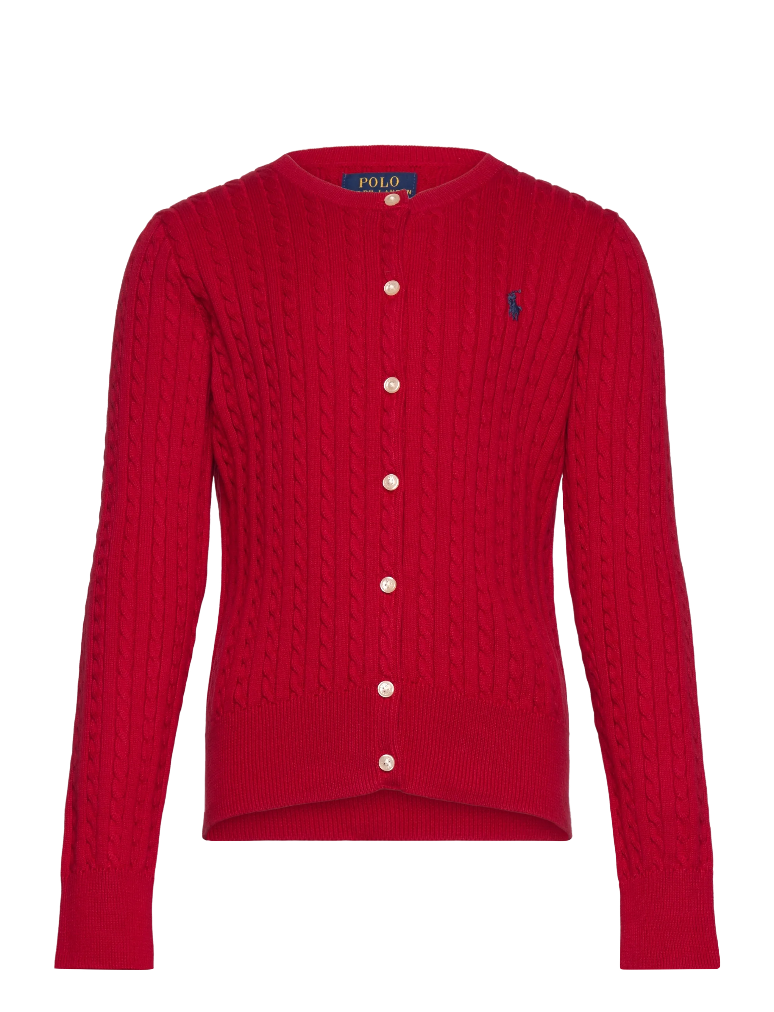 Mini-Cable Cotton Cardigan - RL 2000 RED W/ NA