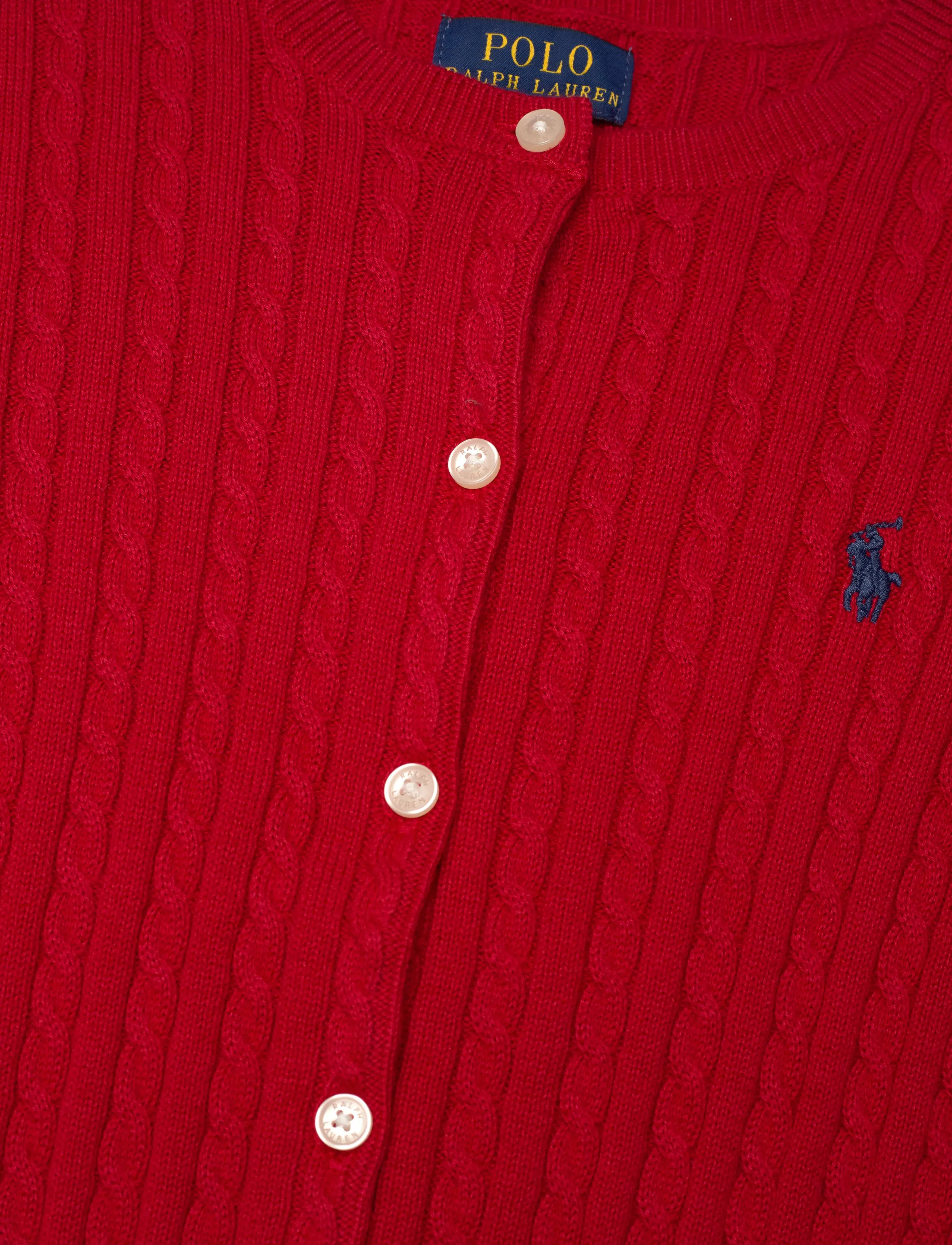 Ralph Lauren Kids - Mini-Cable Cotton Cardigan - rl 2000 red w/ na - 2
