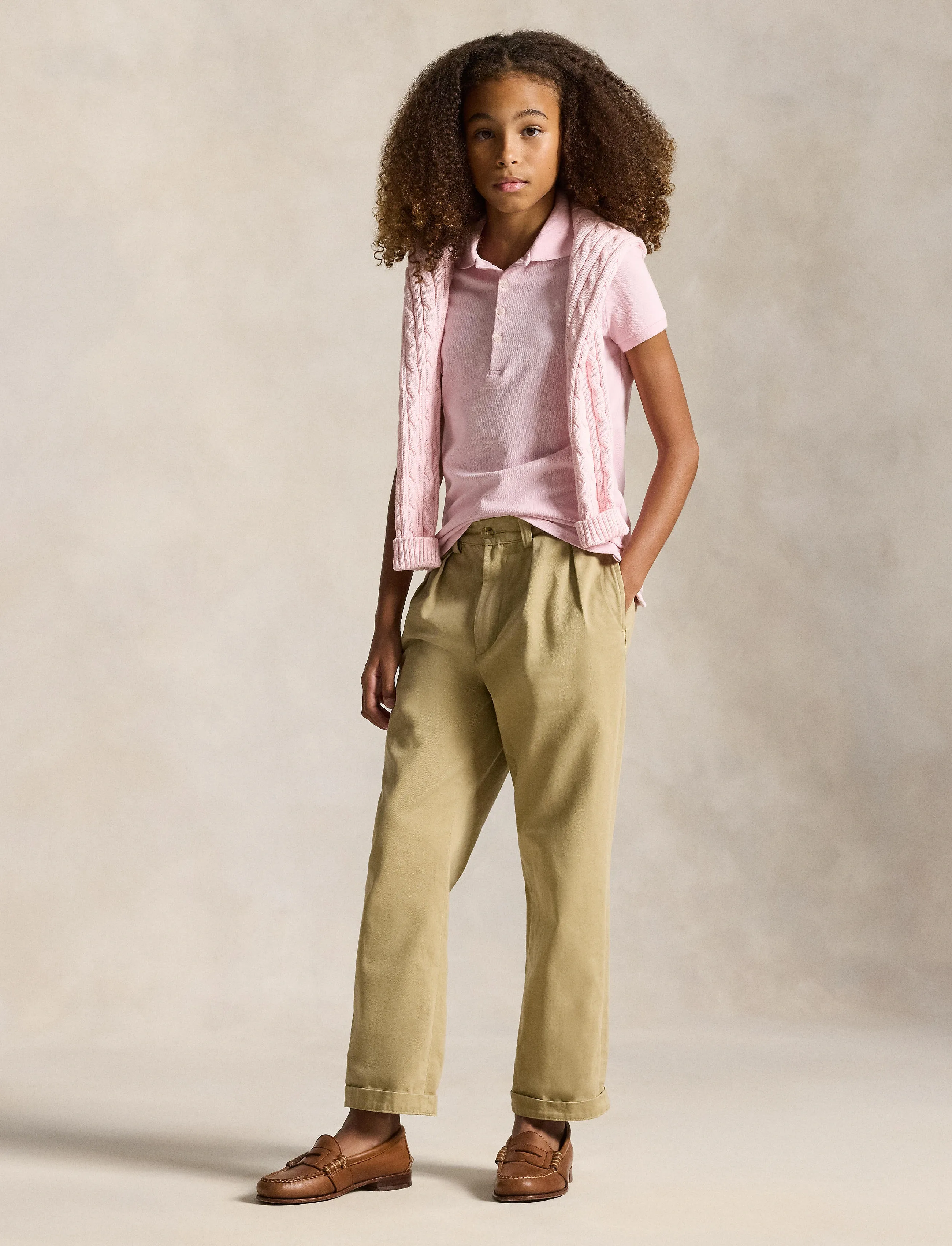 Ralph Lauren Kids - Stretch Cotton Mesh Polo Shirt - kurzärmelig - hint of pink - 4