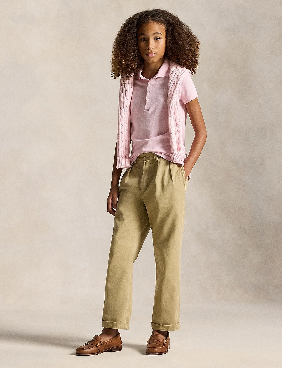 Ralph Lauren Kids - Stretch Cotton Mesh Polo Shirt - kurzärmelig - hint of pink - 4