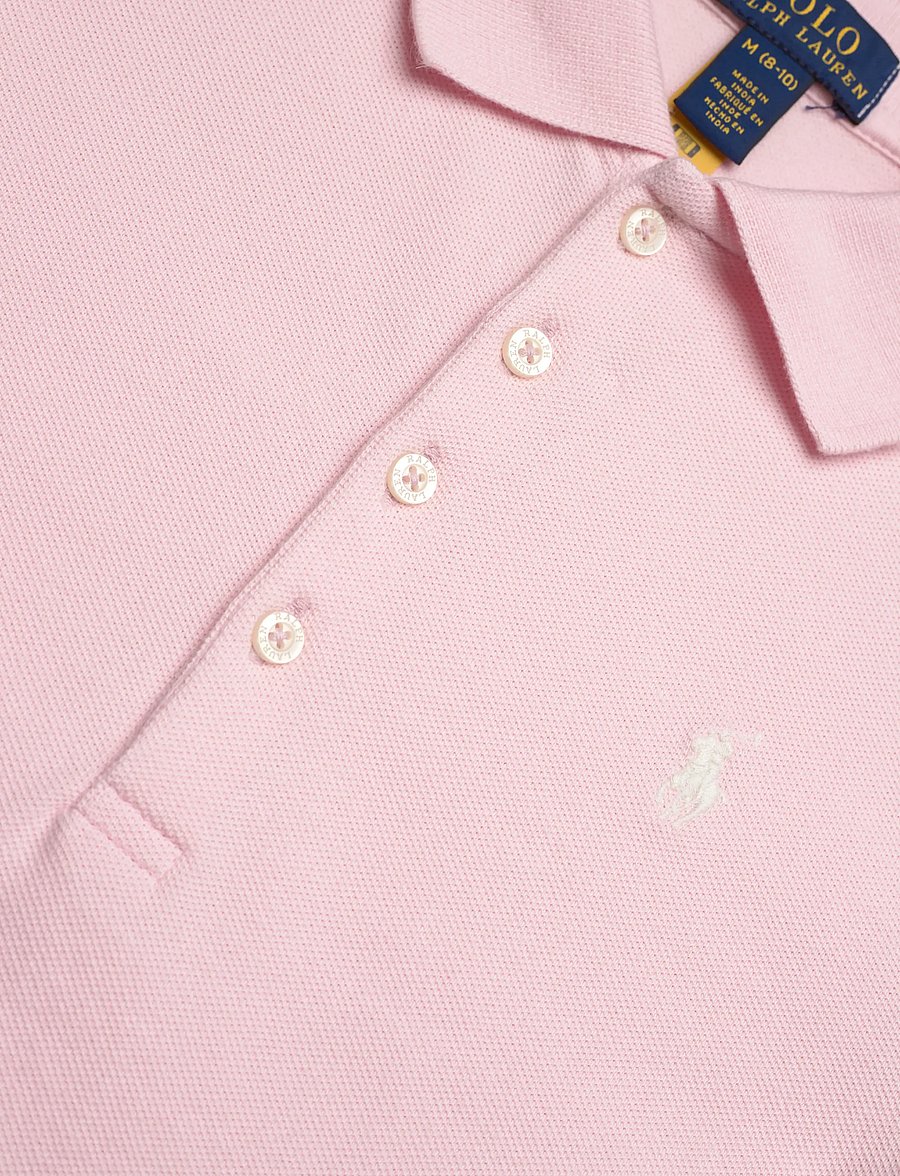 Ralph Lauren Kids - Stretch Cotton Mesh Polo Shirt - kurzärmelig - hint of pink - 5