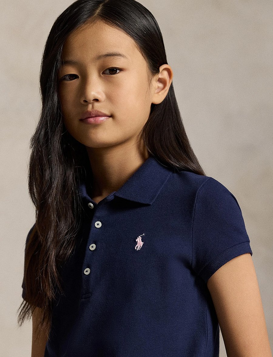Ralph Lauren Kids - Stretch Mesh Polo Shirt - kortärmade pikéer - refined navy - 2