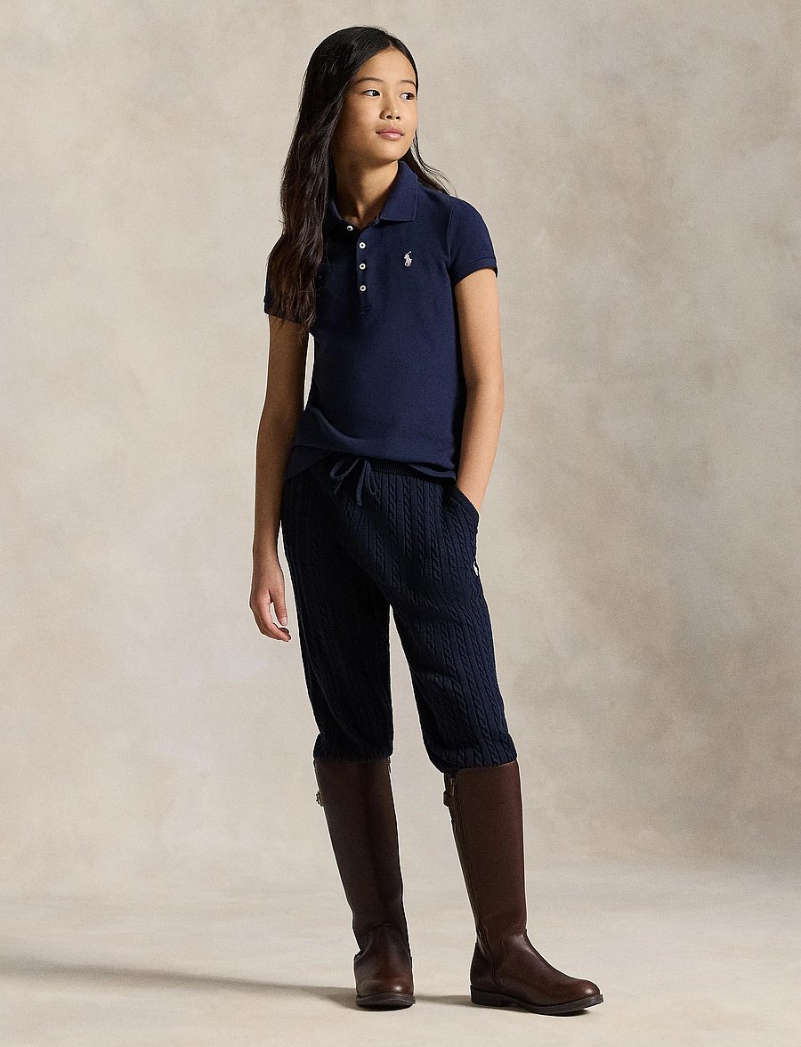 Ralph Lauren Kids - Stretch Mesh Polo Shirt - kortärmade pikéer - refined navy - 4