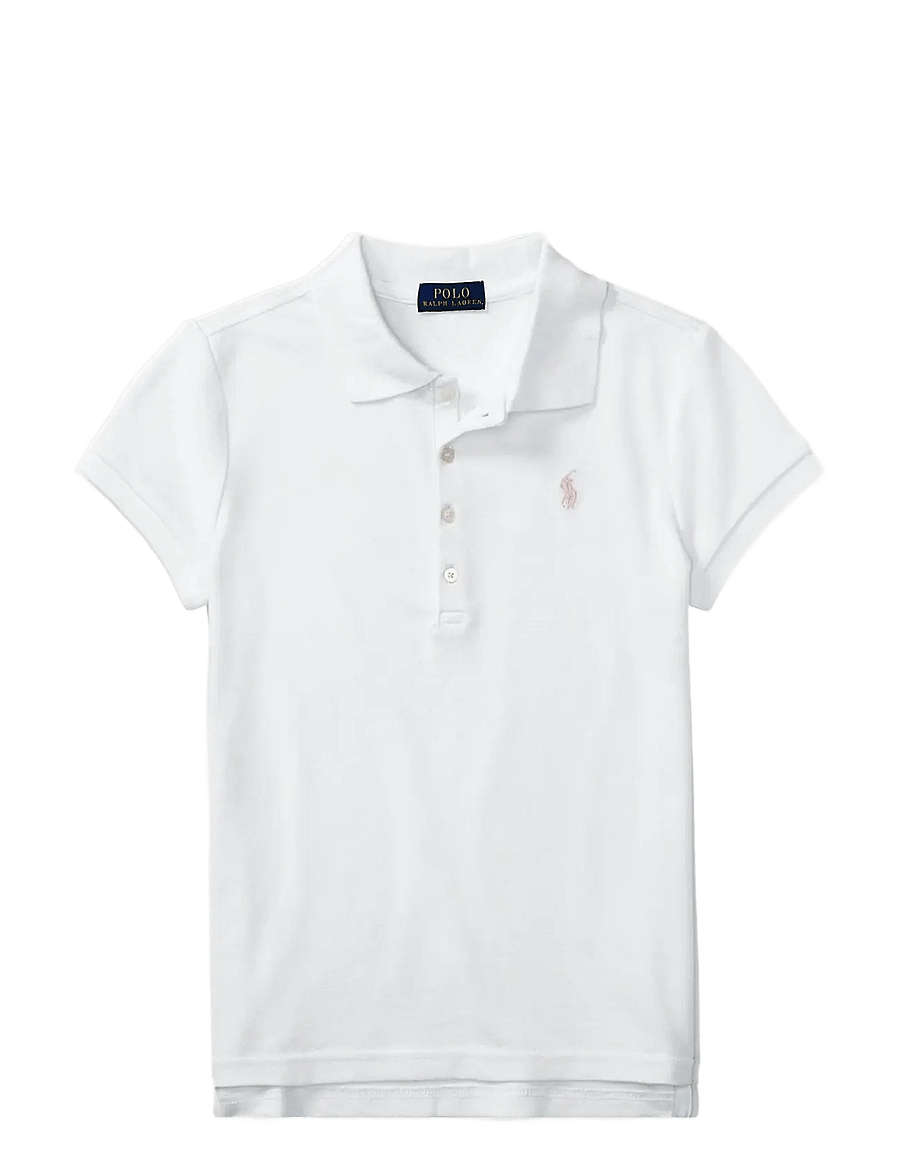 Ralph Lauren Kids - Stretch Mesh Polo Shirt - kortärmade pikéer - white - 1