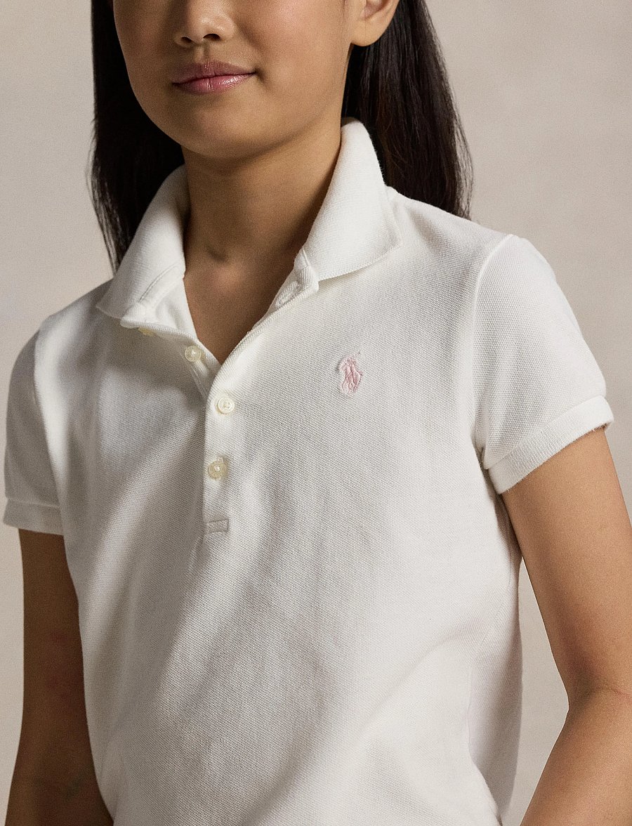 Ralph Lauren Kids - Stretch Mesh Polo Shirt - kortärmade pikéer - white - 3