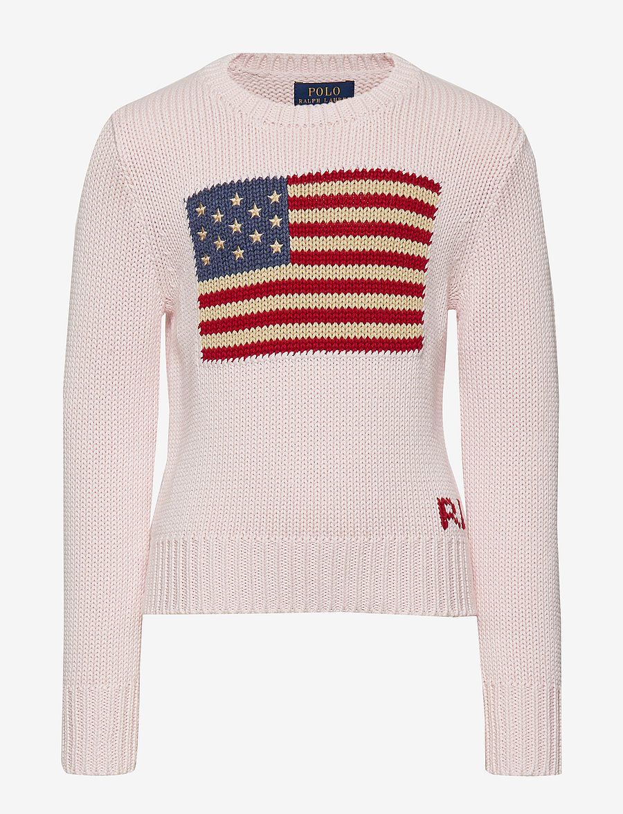 Ralph Lauren Kids - Flag Cotton Crewneck Sweater - pullover - acacia pink - 0