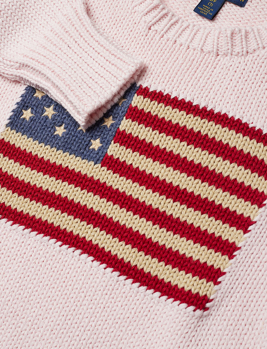 Ralph Lauren Kids - Flag Cotton Crewneck Sweater - pullover - acacia pink - 3