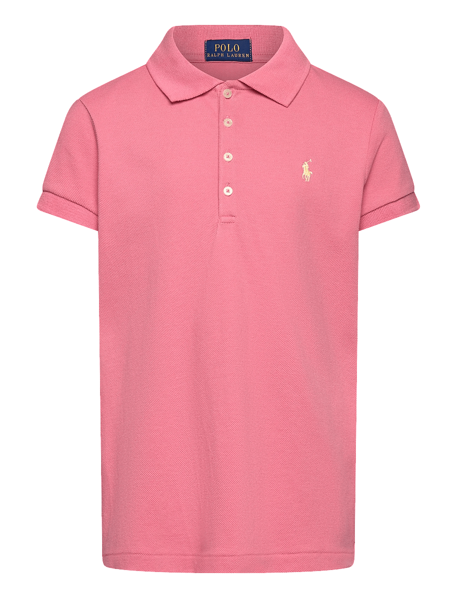 Ralph Lauren Kids - STRETCH MESH-SS POLO SHRT-TP-KNT - kortærmede poloer - desert rose - 0