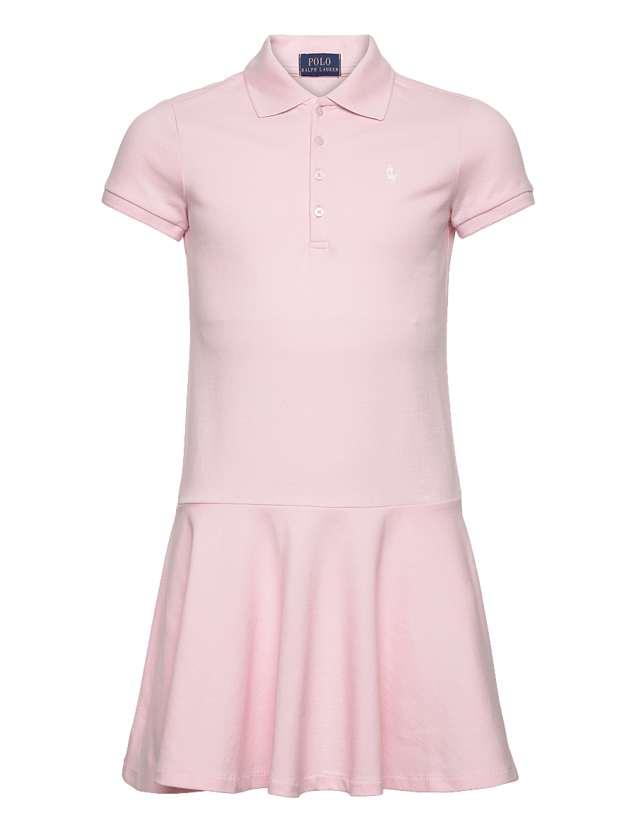 Ralph Lauren Kids - Short-Sleeve Polo Dress - ikdienas kleitas ar īsām piedurknēm - hint of pink w/ w - 0
