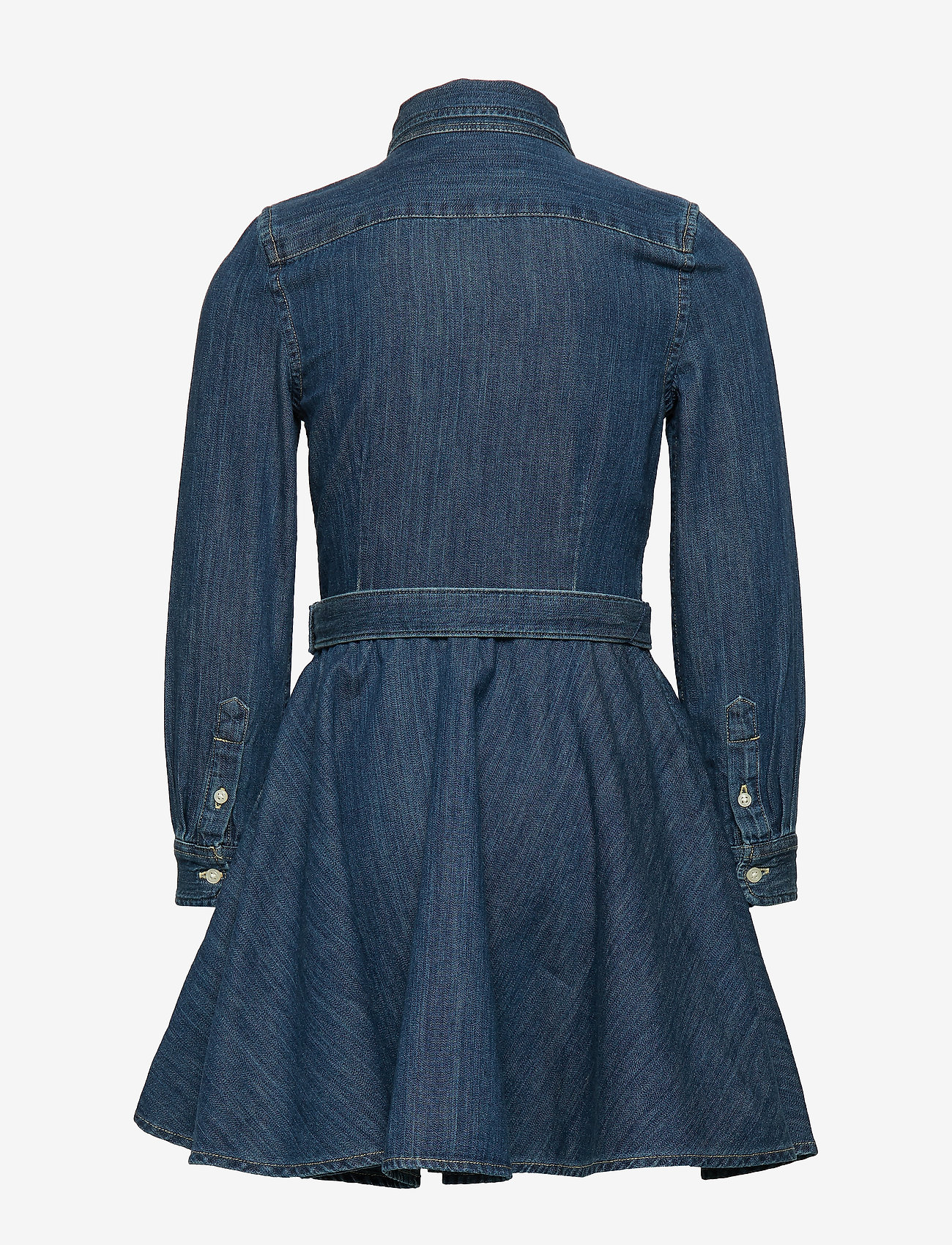 Ralph Lauren Kids - Belted Cotton Denim Shirtdress - dresses - indigo - 3