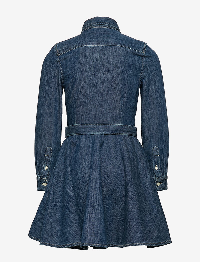 Ralph Lauren Kids - Belted Cotton Denim Shirtdress - dresses - indigo - 3