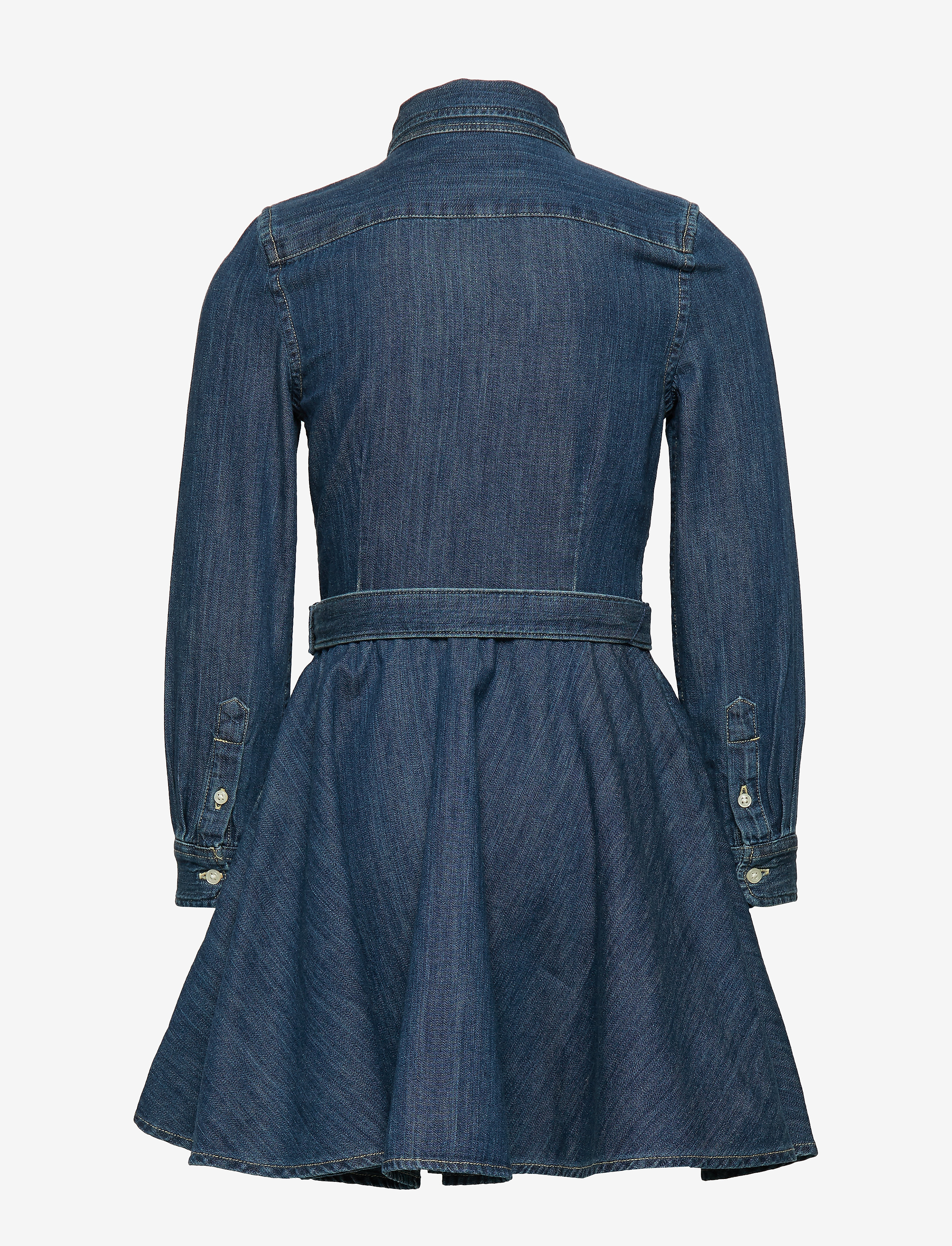 Ralph Lauren Kids - Belted Cotton Denim Shirtdress - langærmede hverdagskjoler - indigo - 3