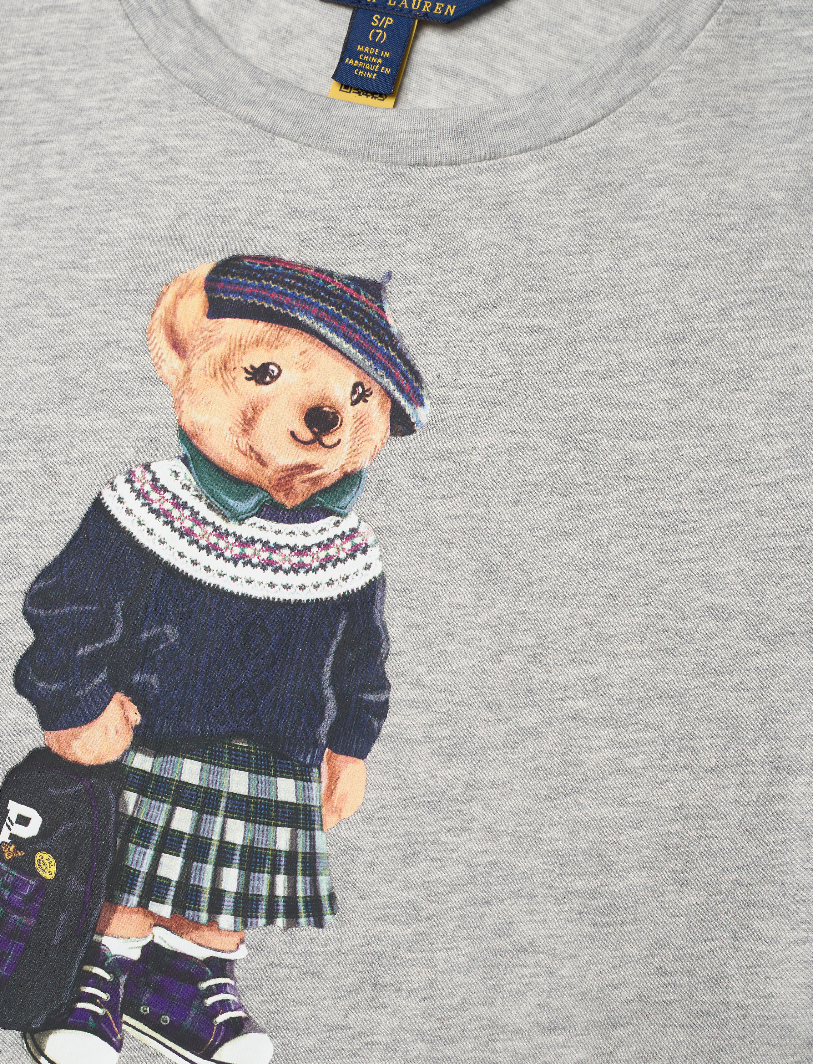 Ralph Lauren Kids - Backpack Bear Cotton Tee - heather grey - 2