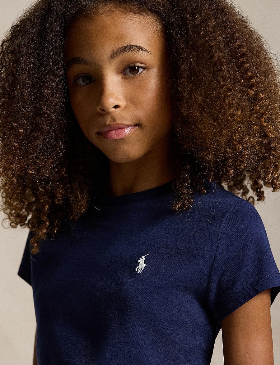 Ralph Lauren Kids - 30/1 JERSEY-SS CN TEE-TP-KNT - kurzärmelige - newport navy w/wh - 0