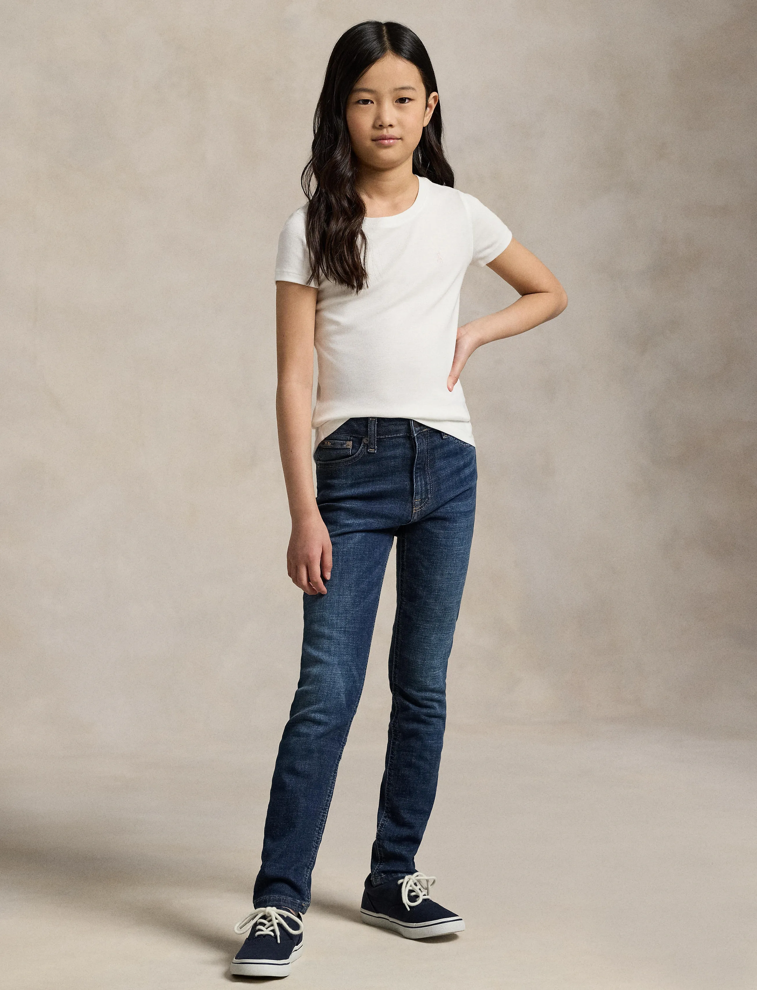 Ralph Lauren Kids Cotton Jersey Crewneck Tee - Oberteile & T-Shirts - WHITE W/ HINT OF / white