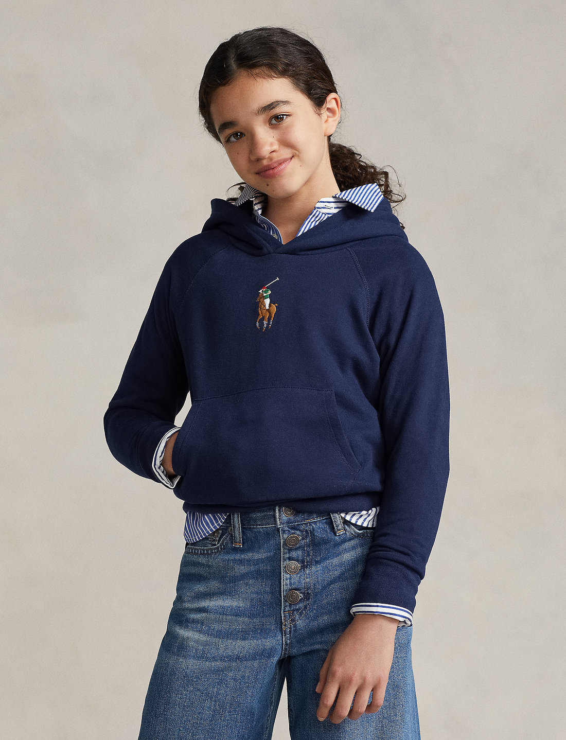 Polo ralph lauren big pony fleece hoodie hotsell