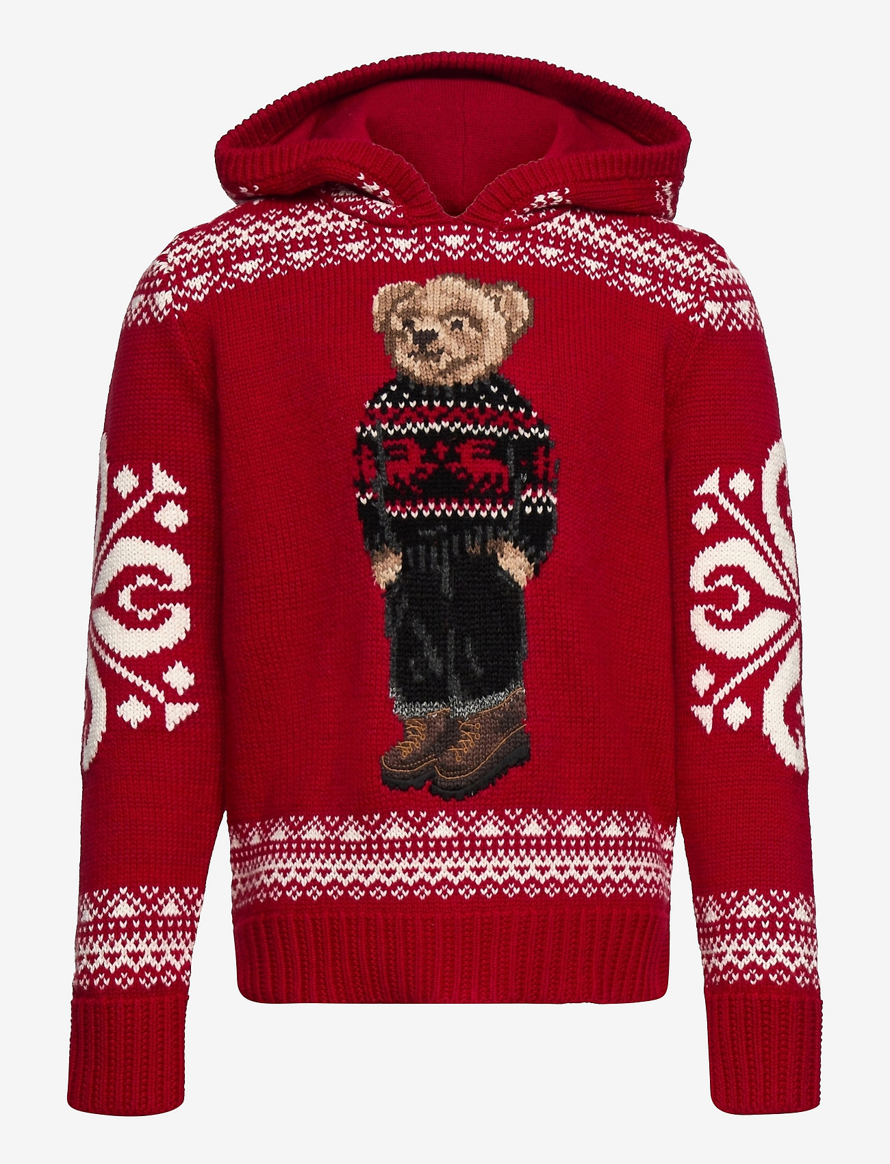 Ralph Lauren Kids - Polo Bear Cotton Hooded Sweater - park avenue red m - 0