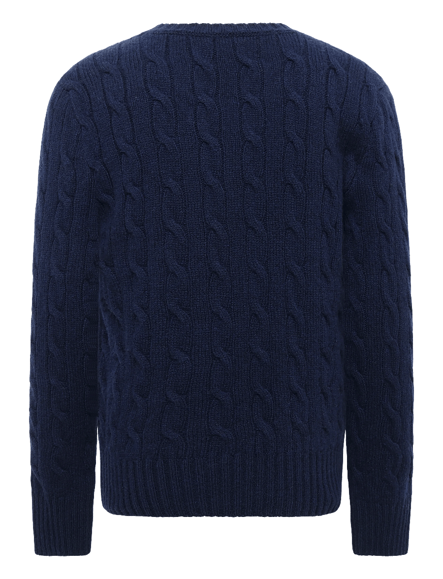 Ralph Lauren Kids - 2/15 WOOL/CASH RWS-CABLE CN-SV-PLO - trøjer - hunter navy w/ c2740 nevis pp - 1