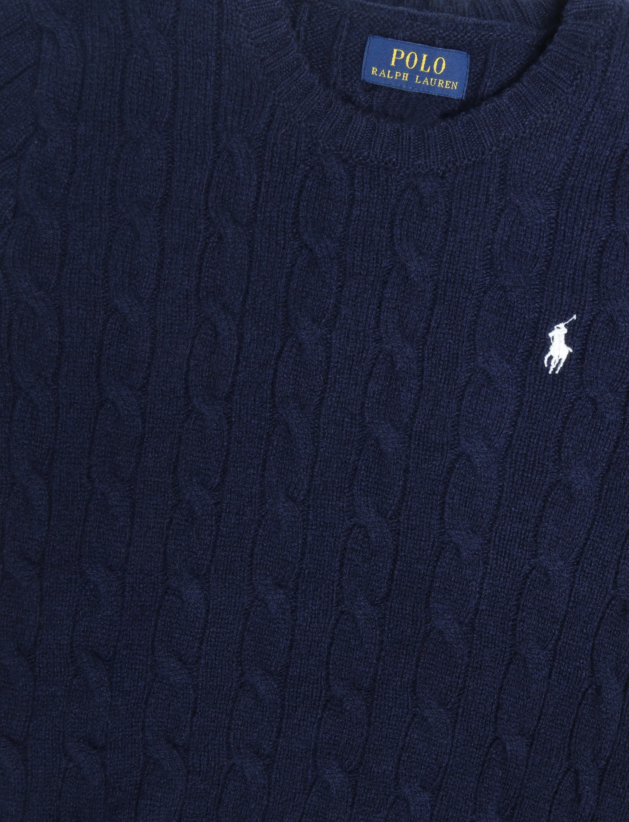 Ralph Lauren Kids - 2/15 WOOL/CASH RWS-CABLE CN-SV-PLO - trøjer - hunter  navy w/ c2740 nevis pp - 2