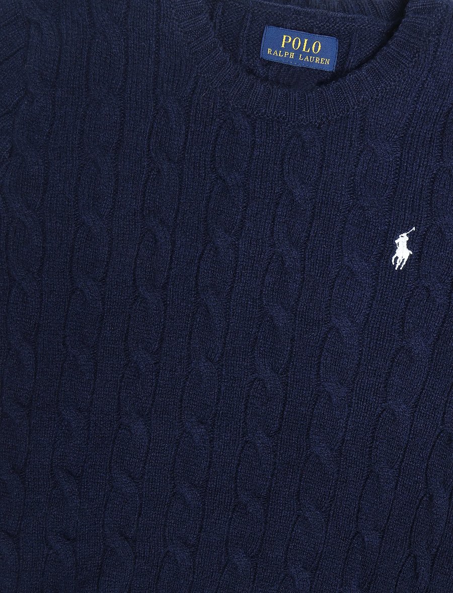 Ralph Lauren Kids - 2/15 WOOL/CASH RWS-CABLE CN-SV-PLO - trøjer - hunter navy w/ c2740 nevis pp - 2