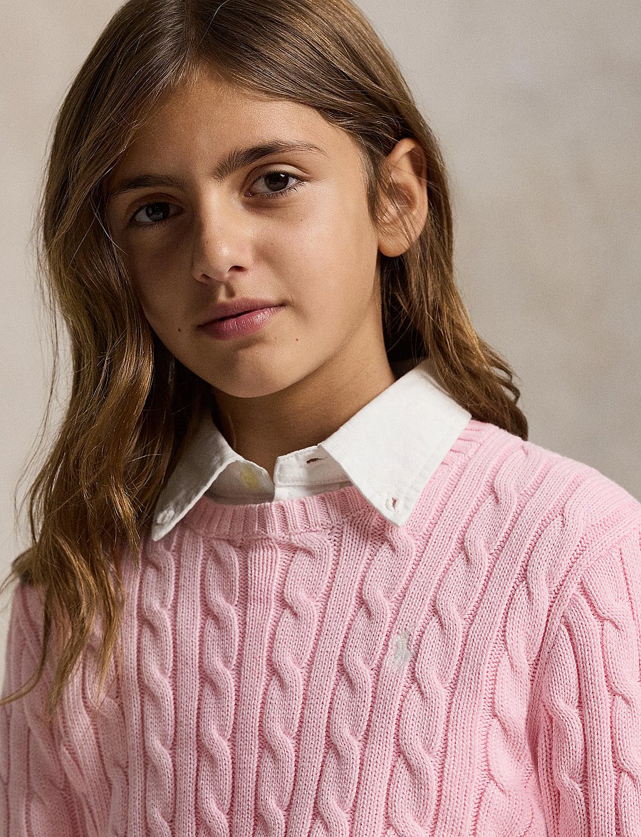 Ralph Lauren Kids - 20/2 COTTON-CABLE CN-TP-SWT - neulepuserot - hint of pink w/ n - 0