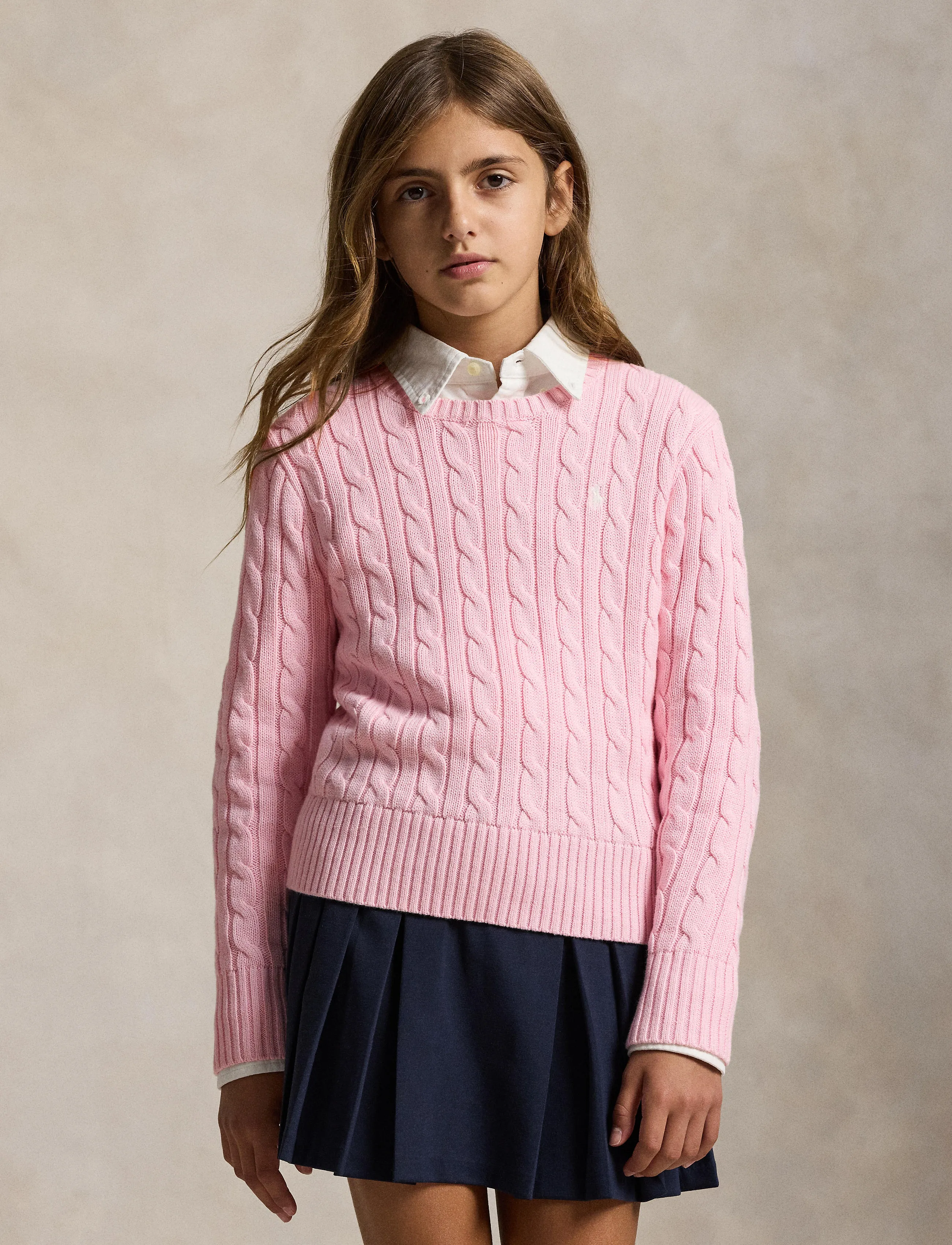 Ralph Lauren Kids - Cable-Knit Cotton Sweater - trøjer - hint of pink w/ n - 3