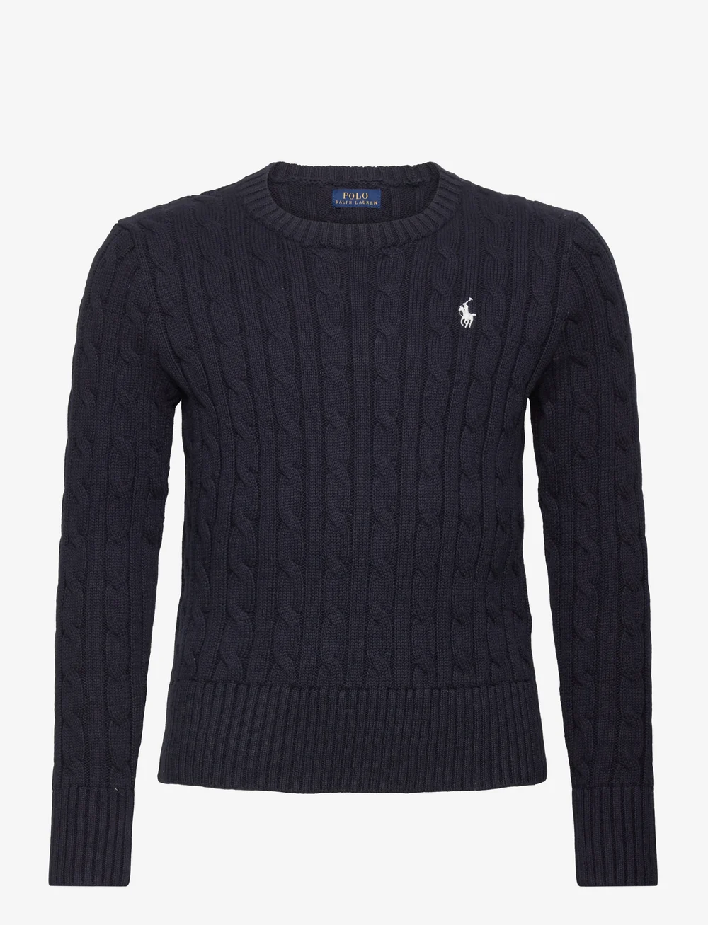 Ralph Lauren Kids - Cable-Knit Cotton Sweater - stickade tröjor - rl navy w/ nevis - 1