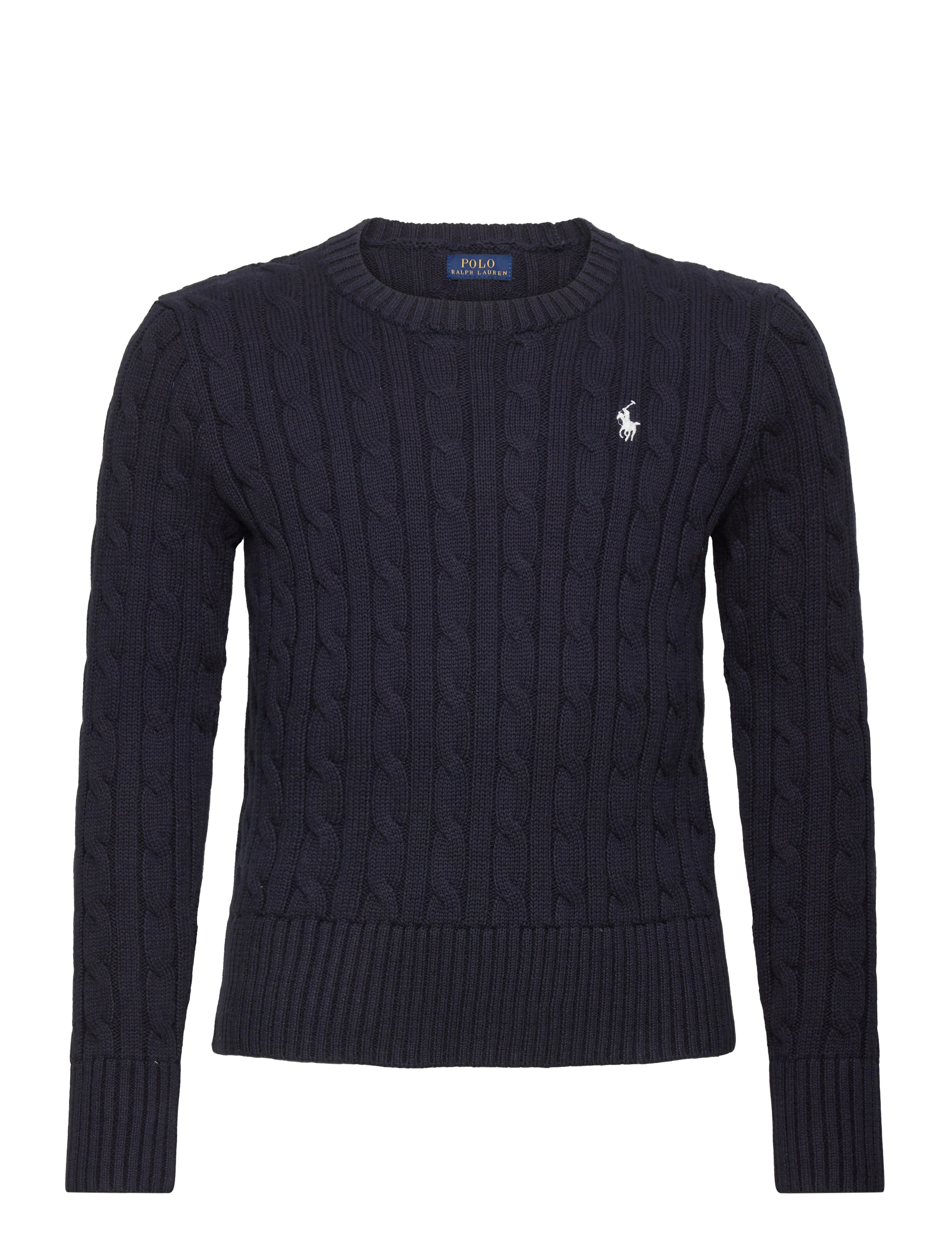 Ralph Lauren Kids - Cable-Knit Cotton Sweater - stickade tröjor - rl navy w/ nevis - 1