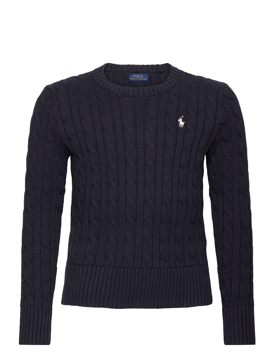 Ralph Lauren Kids - Cable-Knit Cotton Sweater - stickade tröjor - rl navy w/ nevis - 1