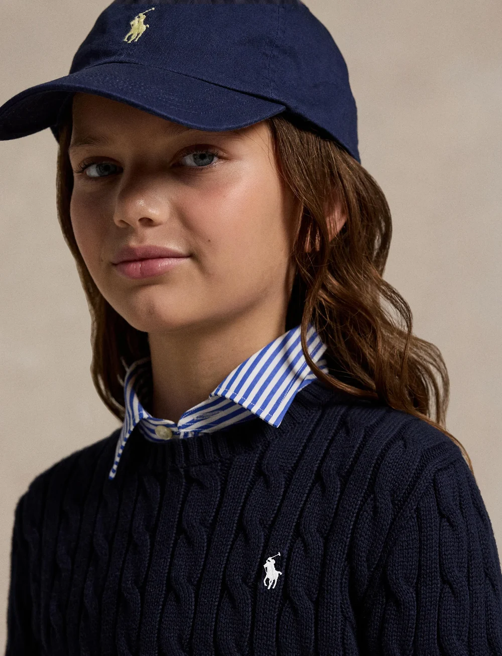 Ralph Lauren Kids - Cable-Knit Cotton Sweater - stickade tröjor - rl navy w/ nevis - 3